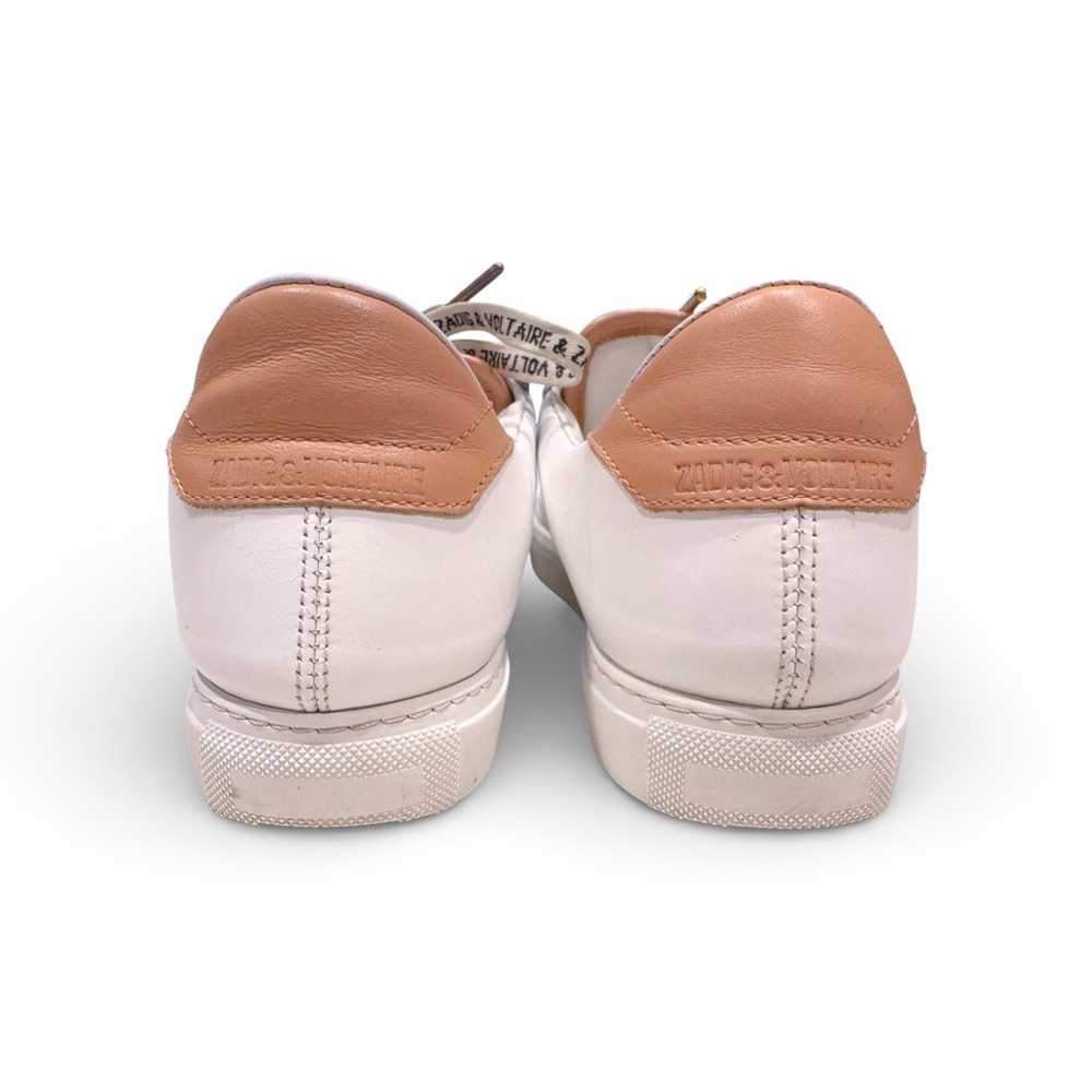 Zadig & Voltaire White and Gold Accent Sneakers - Picture 7 of 15